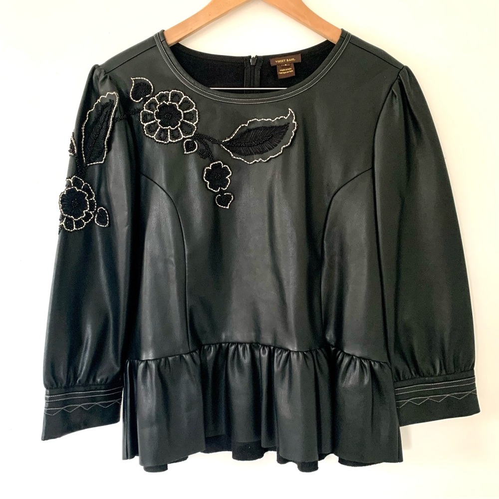 Anthropologie Peplum Blouse with Embellishments